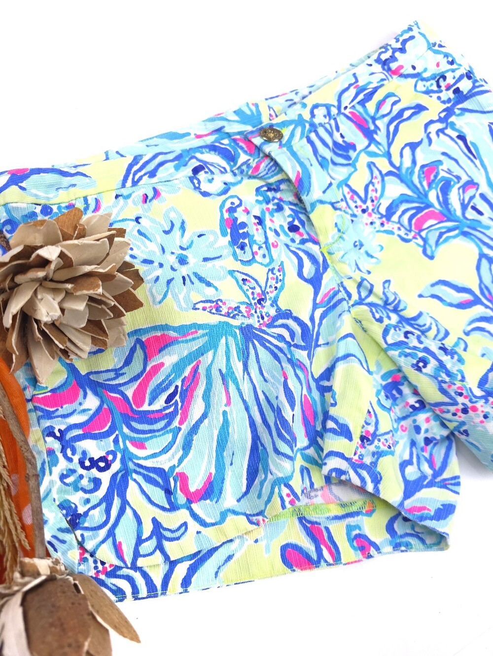 Lilly Pulitzer Adie Shorts - Lemon Drop Swim Up Sz 2